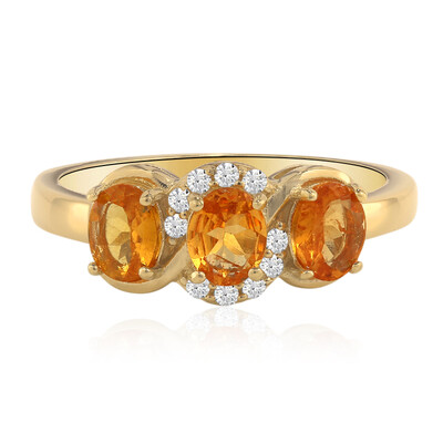 Anillo en plata con Granate espesartina