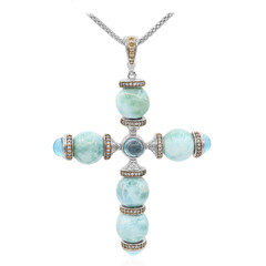 Collar en plata con Larimar (Dallas Prince Designs)