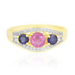 Anillo en plata con Zafiro rosa de Madagascar