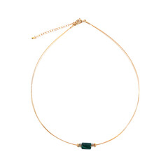 Collar en acero inoxidable con Malaquita