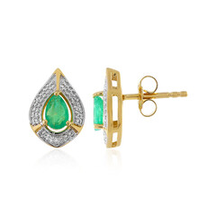 Pendientes en plata con Esmeralda de Zambia
