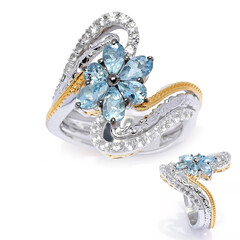 Anillo en plata con Aguamarina (Gems en Vogue)