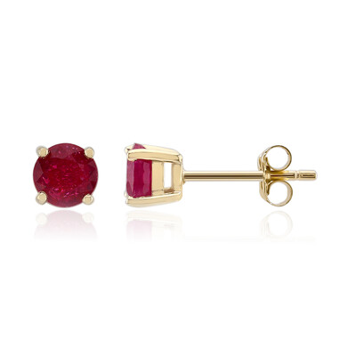 Pendientes en oro con Rubí de Bemainty