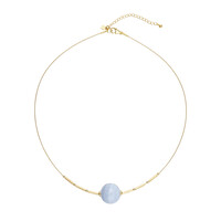 Collar en plata con Ágata de lazo azul
