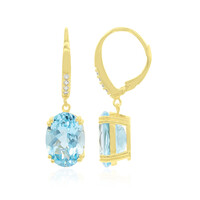 Pendientes en plata con Topacio azul cielo