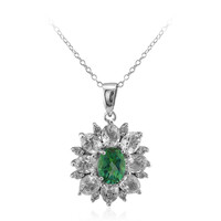 Collar en plata con Topacio verde mariposa