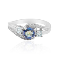 Anillo en plata con Cuarzo Místico azul