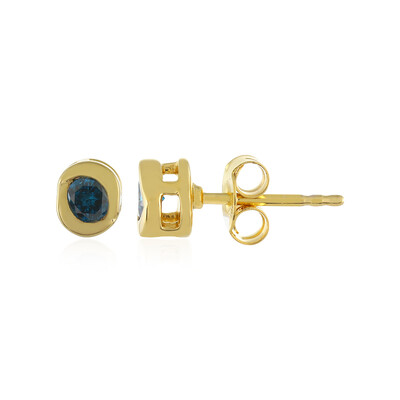 Pendientes en plata con Diamante azul I4
