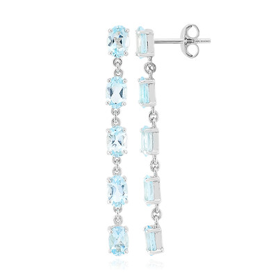 Pendientes en plata con Topacio azul cielo