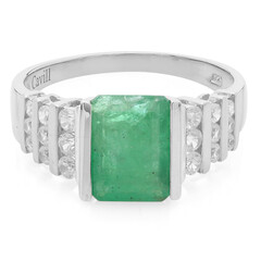 Anillo en plata con Esmeralda de Bahía