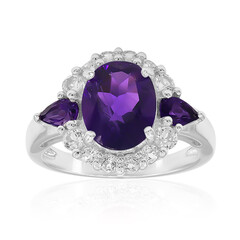 Anillo en plata con Amatista de Zambia