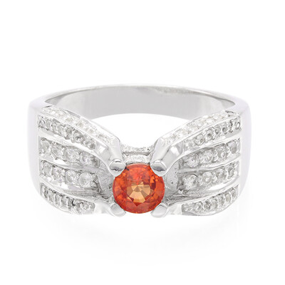 Anillo en plata con Rubí rojo atardecer