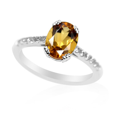 Anillo en plata con Escapolita cognac