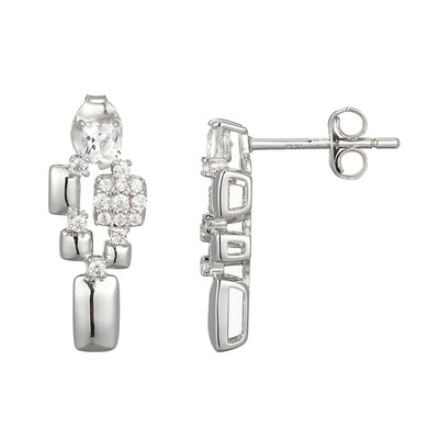 Pendientes en plata con Topacio blanco (Adela Silber)