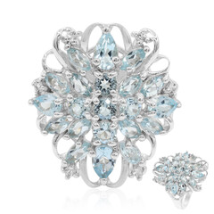 Anillo en plata con Topacio azul cielo