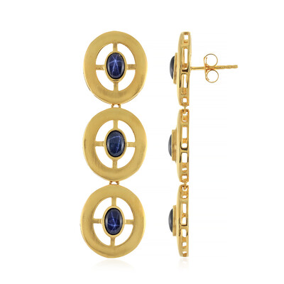 Pendientes en plata con Zafiro estrella azul (MONOSONO COLLECTION)