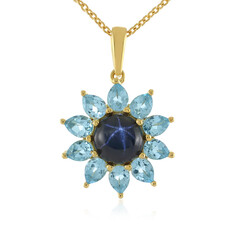 Collar en plata con Zafiro estrella azul