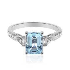 Anillo en oro con Aguamarina de Brasill AAA (CIRARI)