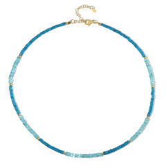 Collar en plata con Apatita azul neón