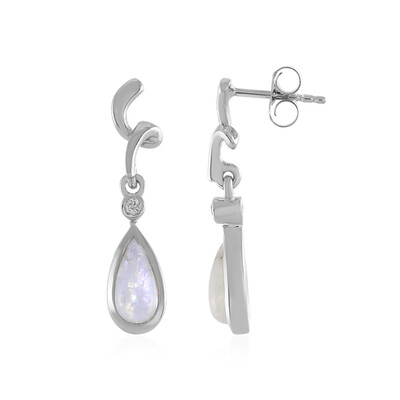 Pendientes en plata con Piedra de Luna arcoíris (MONOSONO COLLECTION)