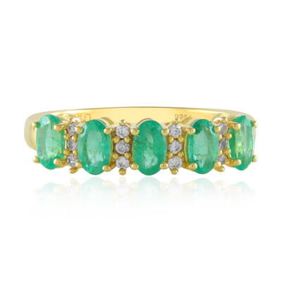 Anillo en plata con Esmeralda de Etiopía