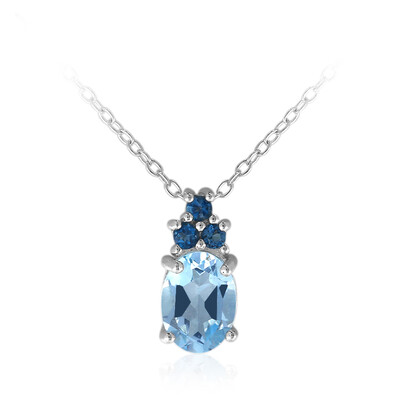Collar en plata con Topacio azul cielo
