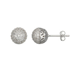 Pendientes en plata con Zircón (Adela Silber)
