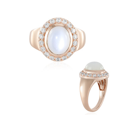 Anillo en plata con Piedra de Luna blanca (KM by Juwelo)