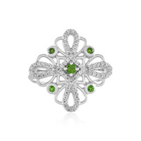Anillo en plata con Diópsido de Rusia