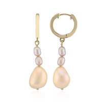 Pendientes en plata con Perla naranja Freshwater (TPC)