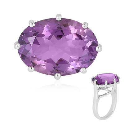 Anillo en plata con Amatista de Uruguay