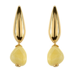 Pendientes en plata con Ámbar báltico Milky