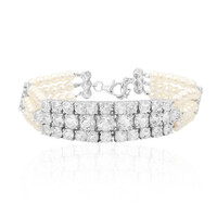 Brazalete en plata con Topacio blanco