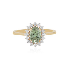 Anillo en oro con Tanzanita verde