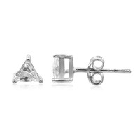 Pendientes en plata con Topacio blanco