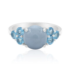 Anillo en plata con Ópalo azul de Madagascar