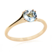 Anillo en oro con Aguamarina Santa María