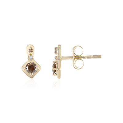 Pendientes en oro con Diamante chocolate I2