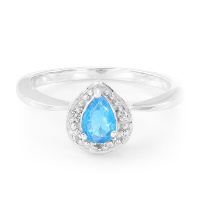 Anillo en plata con Apatita azul neón