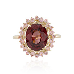 Anillo en oro con Zircón caoba