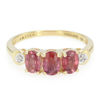 Anillo en oro con Zafiro Padparascha no calentado (AMAYANI)