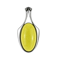 Colgante en plata con Ámbar colombiano verde