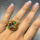 Anillo en plata con Amatista verde (Adela Silber)