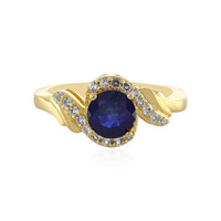Anillo en plata con Zafiro azul de Madagascar