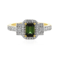 Anillo en plata con Turmalina verde
