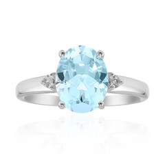 Anillo en plata con Topacio azul cielo