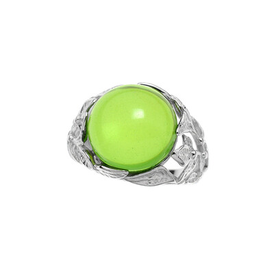 Anillo en plata con Ámbar colombiano verde (dagen)