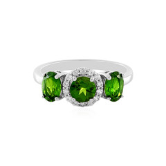 Anillo en plata con Diópsido de Rusia