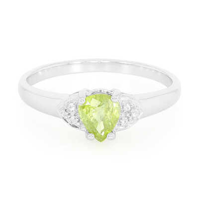 Anillo en plata con Turmalina cuprífera