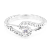 Anillo en plata con Piedra de Luna arcoíris